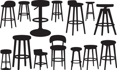 Bar Stools Silhouette - Modern and Classic Seating Icons