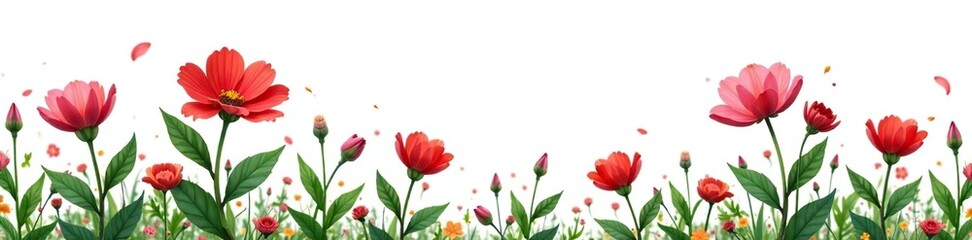 Fototapeta premium White background with isolated flowering plant, natural world, floral