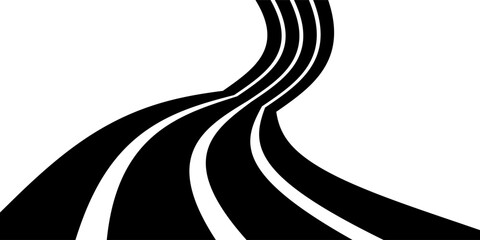 Abstract perspective line wave stripes with 3d dimensional effect. vector ilustration. eps 10