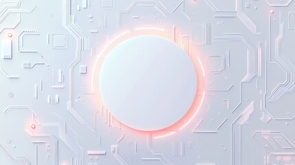 Obraz premium Abstract Circuit Board with Circle, Modern Tech Background, Empty Space for Product Presentation