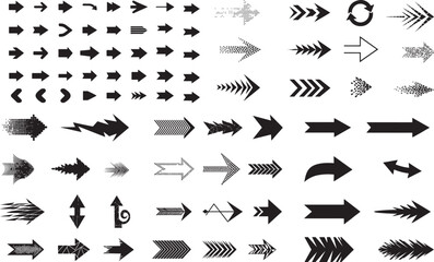 Naklejka premium Creative Arrow Silhouettes - Directional and Decorative Symbols