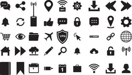 Digital Web Tools Icons - Online and Technology Graphics