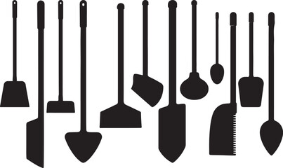 Naklejka premium Drain Spade Silhouette - Gardening and Construction Tool 
