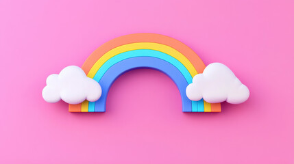 Optimistic illustration, A vibrant rainbow emerging after rain, captured in high fidelity with enhanced detail and clarity.