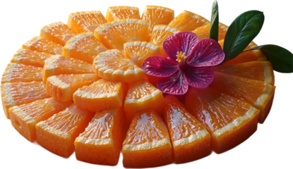 Fresh ripe tangerine and mandarin orange with mint on a white background