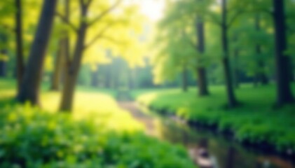 Abstract blurred nature scene, soft focus, calming tones, soft, photo