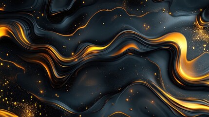 Abstract Gold and Black Swirls