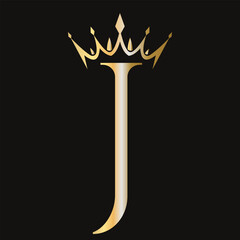 Letter J Crown Logo Concept For Fashion and Beauty Symbol Vector Template