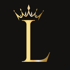 Letter L Crown Logo Concept For Fashion and Beauty Symbol Vector Template