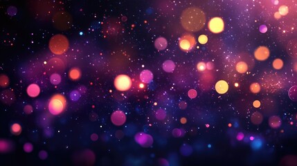 Fototapeta premium Colorful bokeh lights background. Blurred circle shapes. Multicolored blurry lights bokeh defocused abstract background for Christmas new year and celebration events, Ready for display.