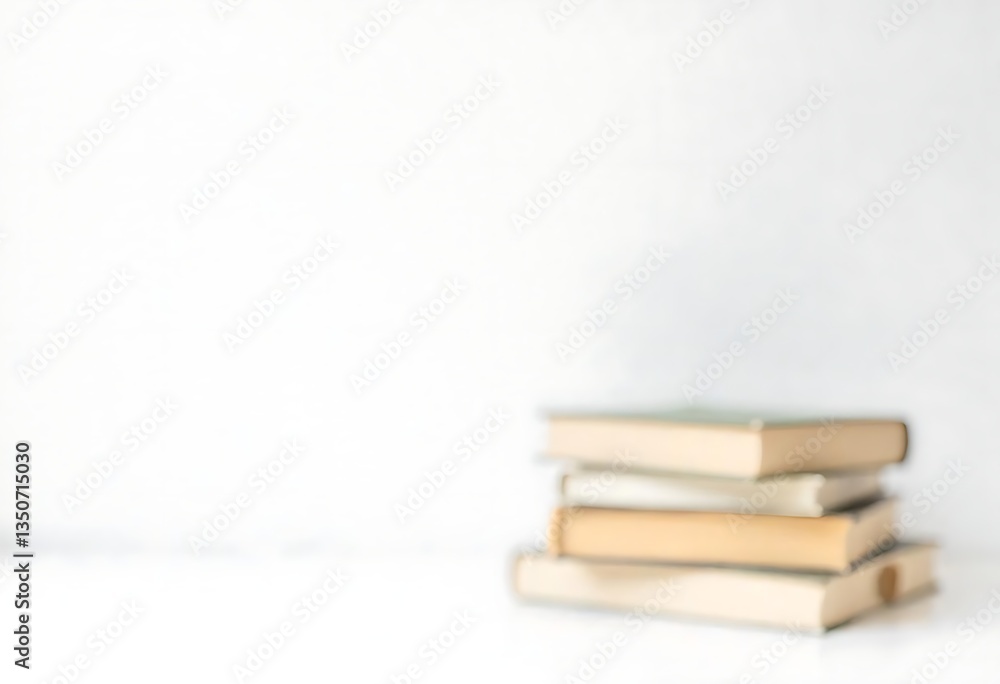 Poster generative ai imagines a stack of blurred books on a white background