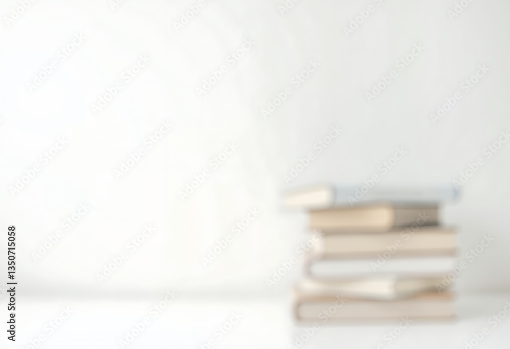 Poster generative ai art: a stack of blurred books on a white background