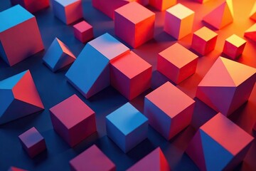 Obraz premium Abstract geometric shapes repeat rhythmically , structure, design, modern