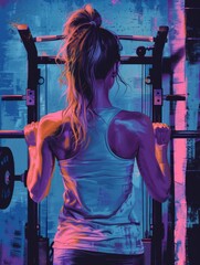 Woman is lifting weights at a gym