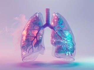 Lung is shown in a clear plastic container with a blue and purple hue