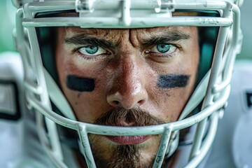 Man with a beard and a helmet on his head