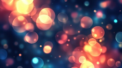Colorful bokeh lights background. Blurred circle shapes. Multicolored blurry lights bokeh defocused abstract background for Christmas new year and celebration events.