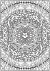 Mandala Adult Coloring Page Line Art Vector