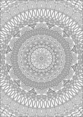Black And White Mandala Coloring Page for Adult Vector