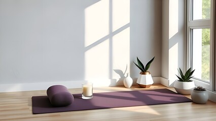 Modern Minimalist Meditation Space with Wellness Elements