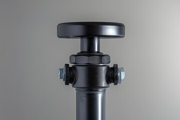 A Close Up Of A Black Valve And Handle Mechanism