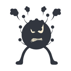 Illustration of Scary Halloween Monster. Flat Vector Character.