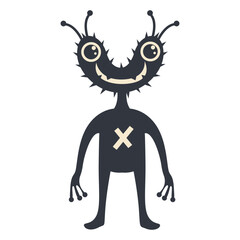 Illustration of Scary Halloween Monster. Flat Vector Character.