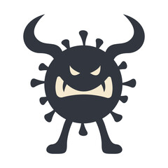 Illustration of Scary Halloween Monster. Flat Vector Character.