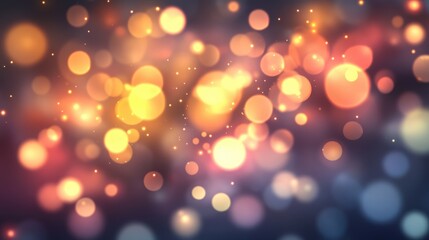 Obraz premium Colorful bokeh lights background. Blurred circle shapes. Multicolored blurry lights bokeh defocused abstract background for Christmas new year and celebration events.