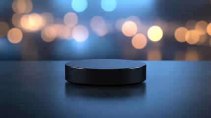 Abstract colorful podium background with colorful glitter and bokeh lights. Ready for display, product montage, stage showcase, promotion display.