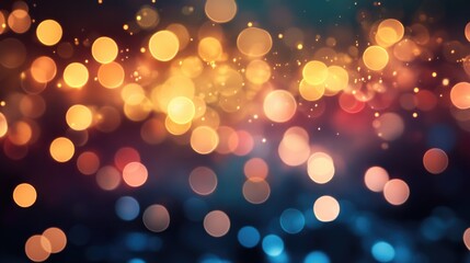 Obraz premium Colorful bokeh lights background. Blurred circle shapes. Multicolored blurry lights bokeh defocused abstract background for Christmas new year and celebration events.