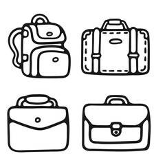 hand draw cartoon bag good for coloring book