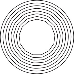 Circle line blend to polygon. Modern futuristic design element