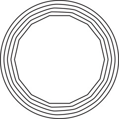 Circle line blend to polygon. Modern futuristic design element