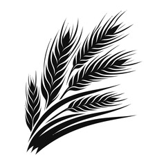Obraz premium Ears of wheat barley or rye logo silhouette black color isolated white background 