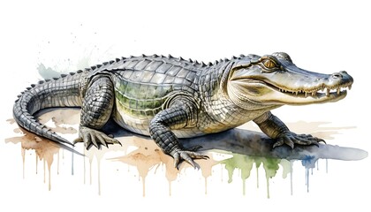 Fototapeta premium Watercolor Alligator