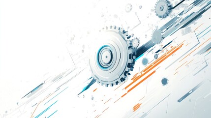 Obraz premium Abstract technology gears and lines