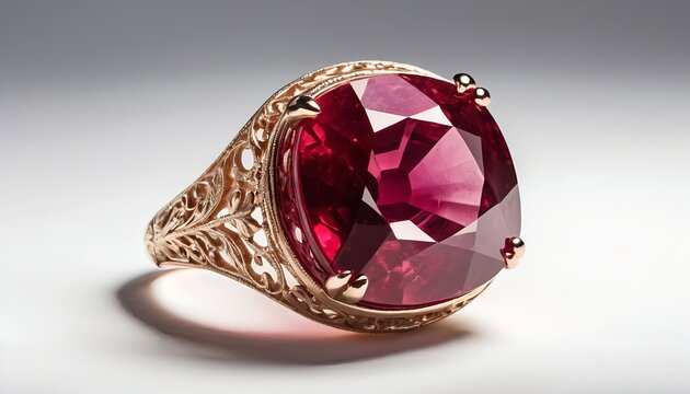 Elegant Ruby Ring with Filigree Setting