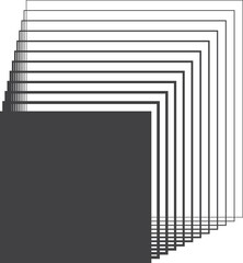 Square black gradient frame with blended line effect. Geometric shape