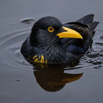 Yellow-billed Cacique in Water