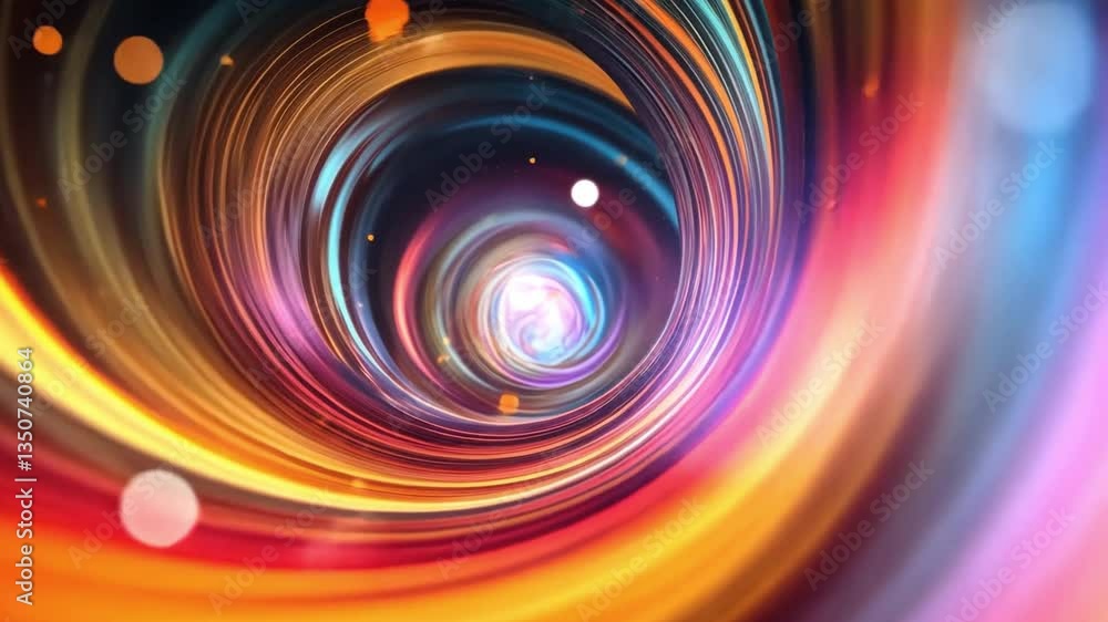 Poster whirlwind of color: a dynamic swirl of vibrant colors creates a mesmerizing vortex, suggesting movem