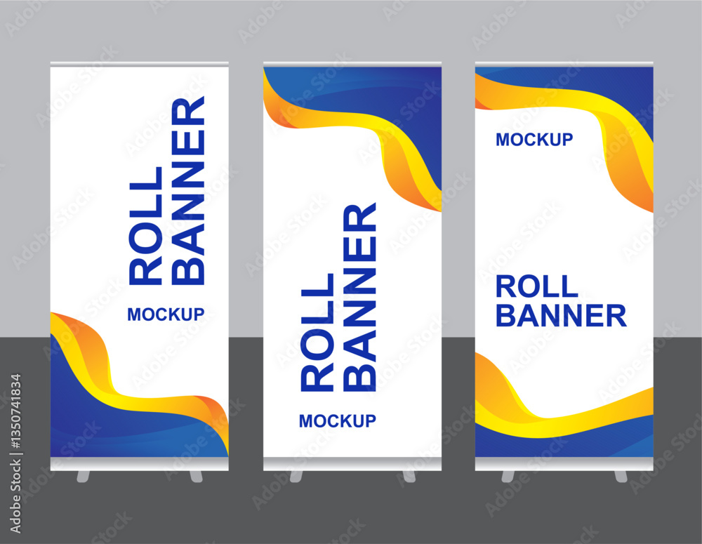 Poster roll banner pattern template design vector