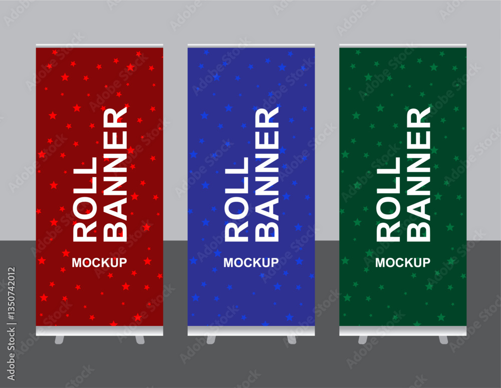 Poster roll banner pattern template design vector