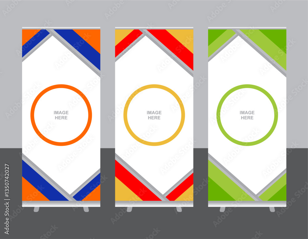 Poster roll banner pattern template design vector