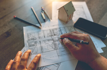 House plan inspection by an engineer