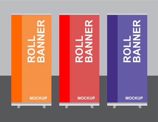 roll banner pattern template design vector