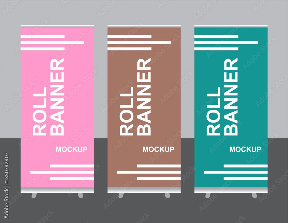 Poster roll banner pattern template design vector