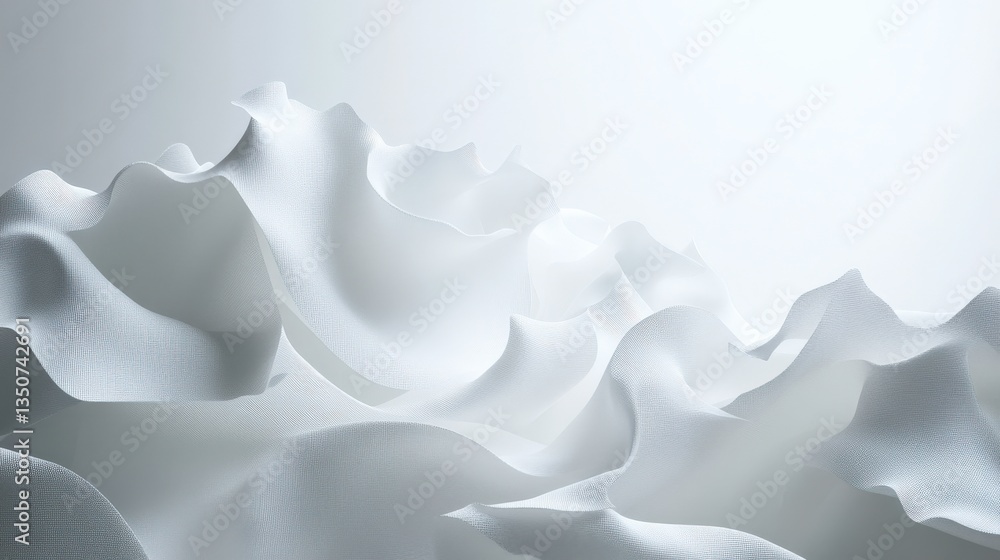 Poster abstract white wave pattern on isolated background