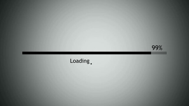 Abstract loading icon animation. Loading bar and percentage Futuristic progress loading bar 0-100 percent animation.