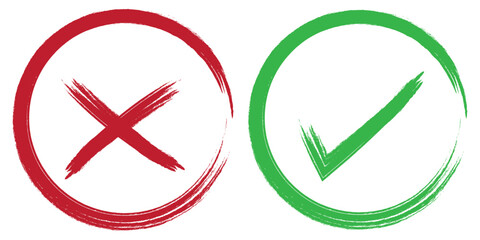 Check mark and Cross mark icon. Check box icon with right and wrong buttons and yes or no checkmark icons. Variety Colorful Design icon. Vector illustration. 